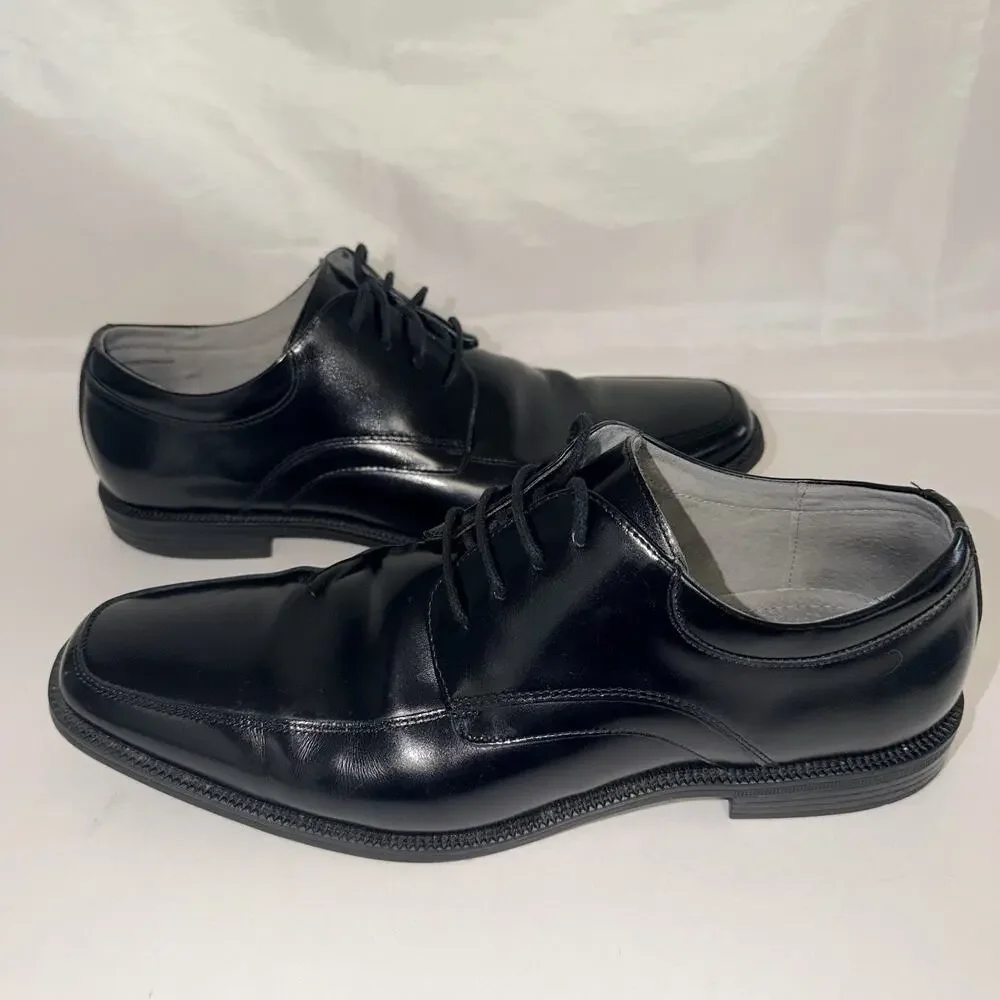 Florsheim Men’s Forum Moc Toe Oxford Dress Shoes Black Leather Size 10D